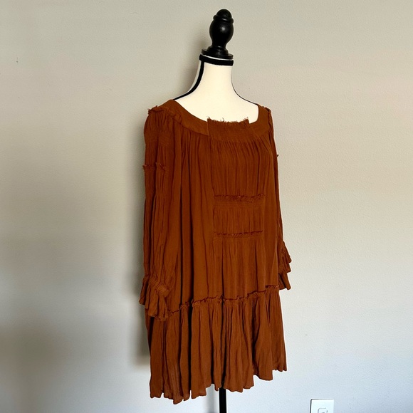 *FREE PEOPLE* Rust See Ya There Mini Dress - Picture 2 of 9